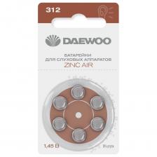 Батарейка воздушно-цинковый элемент питания для слуховых аппаратов DAEWOO ZA312 / PR41 BL-6 5060418