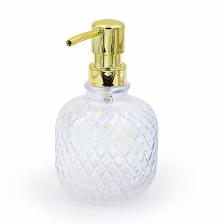 Дозатор для мыла Ridder Jade прозрачно-перламутровый с золотым 9,5х15,5 см