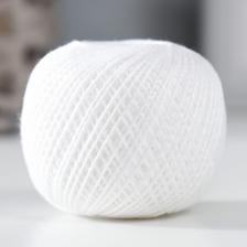 Пряжа для вязания спицами, крючком «ПНК Кирова. Ирис», 150 м/25 г, 100% мерсеризованный хлопок, цвет 0101