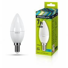 Ergolux LED-C35-7W-E14-4K (Эл.лампа светодиодная Свеча 7Вт E14 4500K 172-265В), цена за 1 шт.