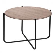 стол журнальный Haushalt HHST2 650х650х430мм ель умбра черный МДФ/металл