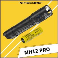 Перезаряжаемый фонарик NITECORE MH12 PRO 3300 люмен с аккумулятором 21700 5300 мАч