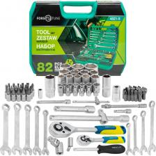 Универсальный набор инструментов FORS&TUNE — это комплект из 82 предметов, который сделает вашу работу проще, быстрее и эффективнее. Идеален как для профессионалов, так и для автолюбителей, готовых к любым задачам.Содержимое набораПосадочные квадраты: 1/2" и 1/4" для универсального использования.Разнообразные головки: 6-гранные короткие, головки-биты (HEX, TORX, SL, РН, PZ).Трещотки и рукоятки: Обеспечивают удобство и скорость работы.Вороток Т-образный: Для легкого доступа в труднодоступные места.Удлинители и гибкий удлинитель: Позволяют работать в ограниченных пространствах.Карданный шарнир: Для выполнения задач под углом.Биты различных размеров: Помогут справиться с любыми крепежами.Головки свечные и адаптеры: Для работы с автомобильными свечами зажигания.Комбинированные рожково-накидные ключи: Универсальные инструменты для различных задач.Надежность: Высококачественные материалы и продуманная конструкция гарантируют долгий срок службы.Функциональность: Широкий ассортимент инструментов позволяет справляться с различными задачами.Удобство хранения: Все инструменты аккуратно упакованы в прочный пластиковый кейс с защелками, обеспечивающий надежность и легкость транспортировки.Не упустите возможность сделать свою работу более эффективной!