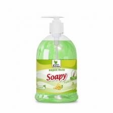 Жидкое мыло Soapy эконом Зеленая дыня с дозатором 500 мл.