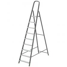 Стремянка Сибртех 97959 9 ступеней, стальной профиль, алюминиевые ступени, Россия