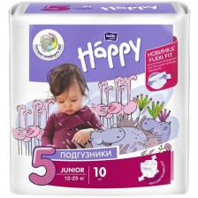 Bella Baby Happy подгузники Junior 5 (12-25 кг), 10 шт., , белый