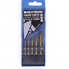 Состоит из пяти свёрл диаметрами от 4 до 10 мм. Инструмент предназначенных для работ по стеклу, кафельной и керамической плитке. Они имеют цилиндрический хвостовик, заострённый стреловидный наконечник и 4 режущие кромки QUADRO из карбида вольфрама, позволяющие производить сверление аккуратно и безопасно для хрупкого материала. Благодаря применению высококачественной стали обеспечивается прочность, надёжность и продолжительный срок службы оснастки. Свёрла следует использовать только при низких оборотах дрели или перфоратора в безударном режиме.