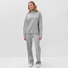Костюм женский (джемпер, брюки) MINAKU: Knitwear Collection, размер 46-48, светло-серый