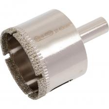 Сверло алмазное предназначено для сверления стекла, кафеля, керамической плитки, изделий из керамики и гранита 1-3 категории жесткости. Сверла не имеют направляющее сверло. Не предназначены для работы в ударном режиме и без охлаждения водой. Необходимо ограничивать скорость подачи и частоту оборотов во избежание перегрева коронки. Для работы лучше всего использовать аккумуляторную дрель или шуруповерт, имеющий высокий крутящий момент в сочетании с невысокими оборотами. Внимание, изображение товара может отличаться от реального! Верные параметры указаны в технических характеристиках товара.