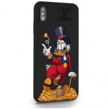 Черный силиконовый чехол MustHaveCase для iPhone XS Max Богатая Утка Игра монет для Айфон 10С Макс Противоударный