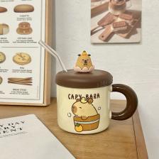 Керамическая кружка Capybara коричневого цвета