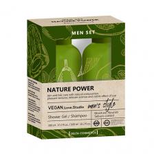 Набор парфюмированных средств для ванной и душа VEGAN.LOVE.STUDIO Подарочный набор для мужчин, древесный цитрусовый аромат: гель для душа, шампунь