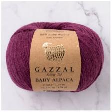 Пряжа GAZZAL Baby Alpaca, 55 % альпака, 45 % мериносовая шерсть, 50 г, 160 м, 5 шт., сливовый (46009)