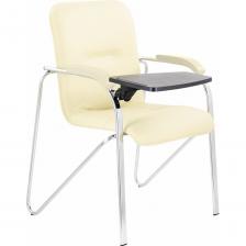 BRABIX "Samba" – отличный выбор для оснащения переговорных, конференц-залов и учебных помещений. Модель сочетает доступную цену с высоким качеством и придаст офисному интерьеру презентабельный вид. В отличие от аналогов, кресло "Samba" от BRABIX отличается более аккуратным исполнением. Чехол плотно облегает монолитный каркас из утолщённой 7-слойной фанеры. Плотность набивки увеличена – это продлевает срок службы модели. Материал - пенополиуретан (жесткость – 24, плотность – 18 кг/м3). Хромированная металлическая рама выдерживает нагрузку до 120 кг. Передние ножки выполнены из плоскоовальной трубы сечением 30х15 мм и толщиной стенки 1,2 мм. Задние опоры – круглая труба диаметром 16 мм с толщиной стенки 1,2 мм. Подлокотники дополнены накладками из натурального дерева с обивкой из кожзама. Столик поворотный устанавливается на кронштейн каркаса.