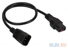 Кабель Lanmaster LAN-PP13L/14-0.5-BK C13-С14 проводник.:3x0.75мм2 0.5м 220В (упак.:1шт) черный