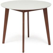 Стол обеденный (Боско) Белый + Коричневый (основание бук, столешница мдф) Tetchair 9585 10469 (круглая столешница, 4 ножки)