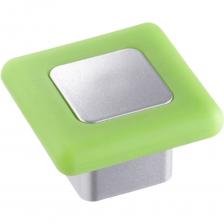 Мебельная ручка-кнопка Левша B 050 000 Сатин светлый ТЭП зеленый У8-0529