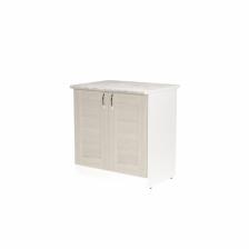 Шкаф напольный «Лира», 2 дверцы, 800x600x850 мм, цвет белый/квадро шимо светлый/малага