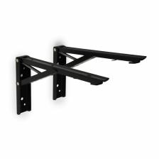 Кронштейн складной для столов и полок ТУНДРА, F001, 2 шт., длина 250 мм, сталь, черный 9703