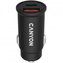 Зарядное устройство автомобильное Canyon CNS-CCA20B03 USB-A/C, черное