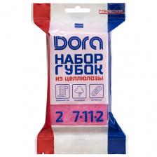 Губка для мытья посуды DORA Губки целлюлозные с усиленным абразивом
