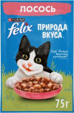 Влажный корм для кошек Felix Природа вкуса с лососем 75г