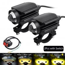 Дополнительные светодиодные фары 12 В для мотоцикла, противотуманные фары, лампа, вспомогательные прожекторы, линзы, передние фары дальнего/ближнего света/стробоскопического света