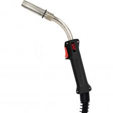 ГОРЕЛКА AWT MIG 40 Конструкция горелки AWT MIG 40 продумана до самой мелкой детали, благодаря которой работа стала намного комфортнее и точнее. Оснащена воздушным охлаждением, обладает высокой износостойкостью, что дает возможность работать в условиях большой и долгой нагрузки в промышленных условиях. Главным отличием от предыдущих моделей являются увеличенные габариты и незначительно больший вес, но из-за этого горелка AWT MIG 40 может выдержать высокий сварочный ток до 380А. Горелку AWT MIG 40 можно использовать с любыми типами проволоки диаметром 1.0-1.6 мм для сварки полуавтоматом в среде защитных газов.