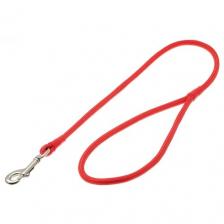 Поводок длинный водилка для малых и средних пород собак и кошек для выставки, дрессировки и прогулки, (лента-чулок ширина 6 мм), V.I.Pet, красный, длина поводка 60 см