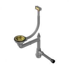 Сифон для кухонной мойки Omoikiri с декоративной решеткой, светлое золото