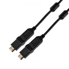 Rexant 17-6204-3 Шнур HDMI - HDMI 1,4, 2м, Gold, с фильтрами, угловой 360°