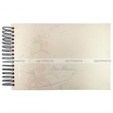 Свадебный комбинированный фотоальбом с чёрными листами, альбом для фотографий 10х15, 15х21, our wedding, лилии GF 5368