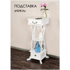Подставка для цветов деревянная напольная Glider Ника, 40x40 см, 3 полки, вес 17,2 кг, цвет белый