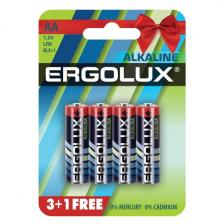 Батарейки Ergolux Alkaline АА (LR6), 4 шт (LR6 BL3+1)