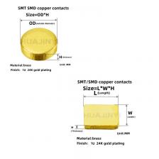 Позолоченная проводящая медная кнопка для аккумулятора, плоская контактная подушка, USB соединение, печатная плата, охлаждение, Противоударная латунная квадратная поверхность 7x1 или выше