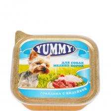 Yummy Влажный корм (консервы) для собак мелких пород, с говядиной и индейкой, 100 гр.