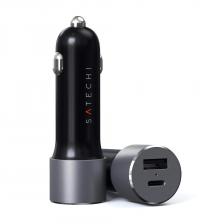 Автомобильная зарядка Автомобильное зарядное устройство Satechi 72W Type-C PD Car Charger, серый