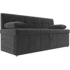 Кухонный прямой диван Лео (Велюр/Серый) Лига Диванов 120423