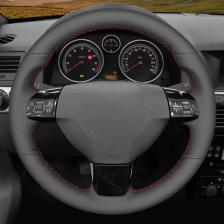 Натуральная кожа, черная, чехлы рулевого колеса автомобиля, для Opel Astra (H) зафлера (B) Signum Vectra (C) Vauxhall Astra Holden Astra