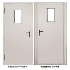 Дверь противопожарная Промет ДПС-EIS-60 со стеклом левая серый RAL 7035 950х2050 мм