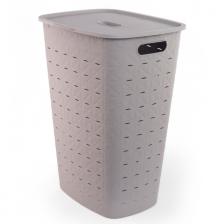 корзина для белья CURVER Softex 56л 43х33х60см пластик с крышкой серый