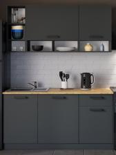 Кухонный гарнитур прямой «Варвара», 1600x600 мм, цвет графит