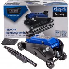Подкатной гидравлический домкрат Scheppach — это надёжное и прочное оборудование, предназначенное для подъёма автомобилей при ремонте, техническом обслуживании и шиномонтаже. Благодаря устойчивому корпусу из стали и продуманной конструкции, он обеспечивает безопасную и комфортную работу как в профессиональных автосервисах, так и в домашних условиях.ПреимуществаВысокая грузоподъёмность — 2,5 т Надёжно поднимает легковые и малотоннажные автомобили.Широкий диапазон подъёма От 135 мм до 395 мм — подходит для автомобилей с разным клиренсом.Предохранительный и спускной клапан Защита от перегрузки и плавное опускание — безопасность при работе.Возвратная пружина Автоматически возвращает механизм в исходное положение — экономия времени.Стальной корпус Устойчивость к износу, механическим нагрузкам и долговечность.4 фиксированных колеса Обеспечивают стабильность и надёжную фиксацию на рабочей поверхности.Разборная рукоять с рифлением Удобный и безопасный захват — исключает проскальзывание рук.Работа при разных температурах Гидравлическое масло сохраняет свойства в широком температурном диапазоне.Компактность и мобильность Легко транспортируется и хранится — особенно удобно для выездных работ.Чехол в комплекте Упрощает хранение и защищает от загрязнений.