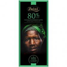 Шоколад Zaini горький 80% какао, без начинки, 75 г