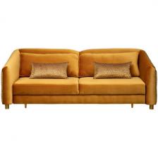 Диван Garda Decor TREVI-230M-3К-Velv ORANG+Lattice ORANG (Золотой)