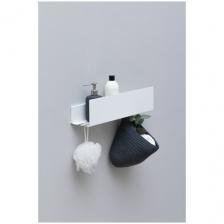 Полка Aquanet Магнум 50x12 белая матовая, с крючками