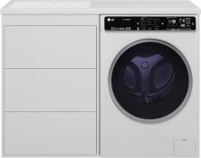 Тумба с раковиной Brevita Grafit 60 L, под стиральную машину, раковина Kamilla