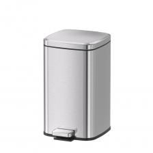 Контейнер для мусора Primanova с крышкой 12 л сталь хром с педалью квадратный