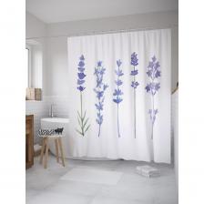 Штора-занавеска для ванной Штора (занавеска) для ванной JoyArty "Акварельная лаванда" из сатена, 180х200 см с крючками, sc_59525