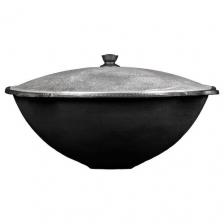 Казан чугунный Наманган Узбекский с плоским дном, черный/серебристый, 12 л